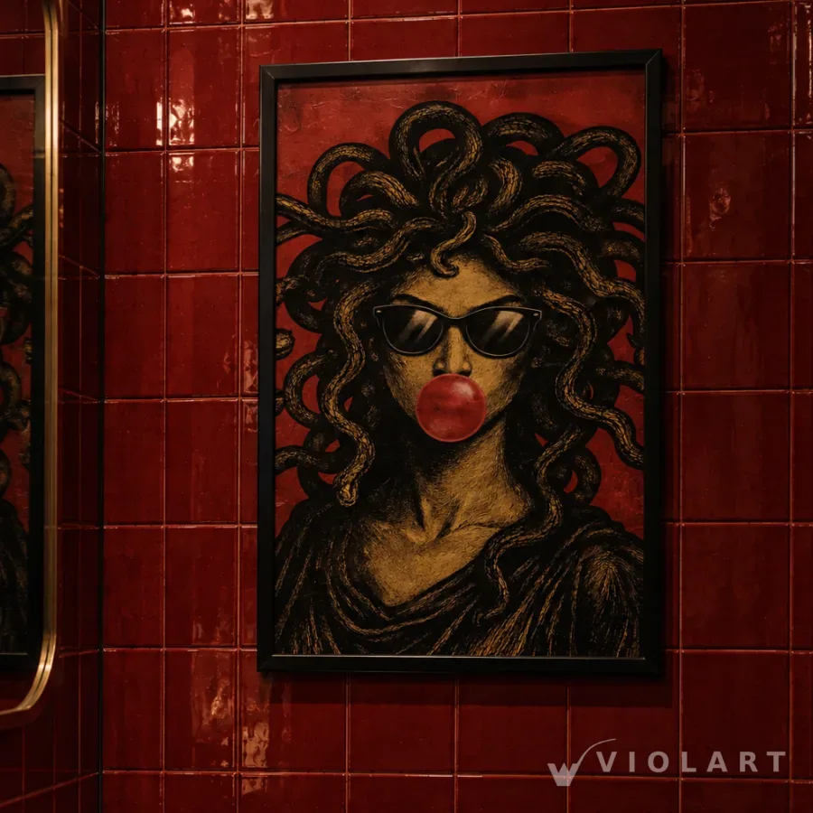 Medusa After Hours tablosu duvarda