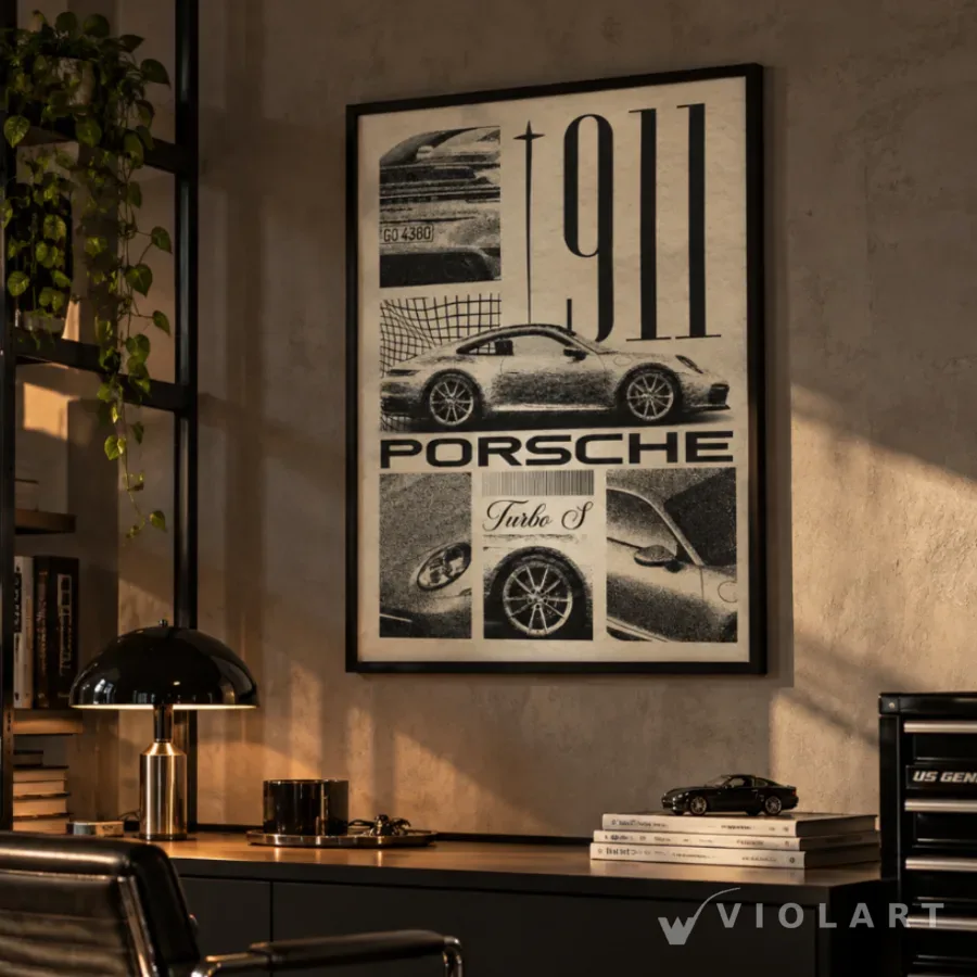 911 Turbo S tablosu duvarda